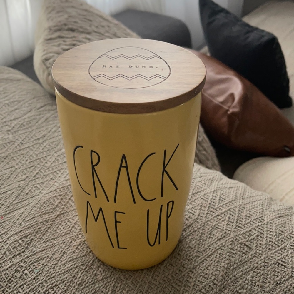 Rae Dunn Easter Canister Cellar Opaque Yellow Crack Me Up